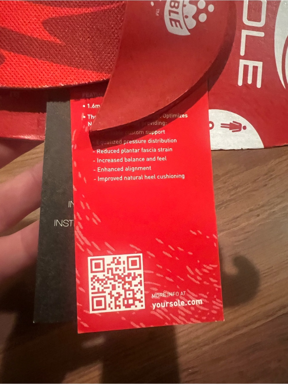 Men's Athletic Insole — Red Performance Support - Picture 6 of 6